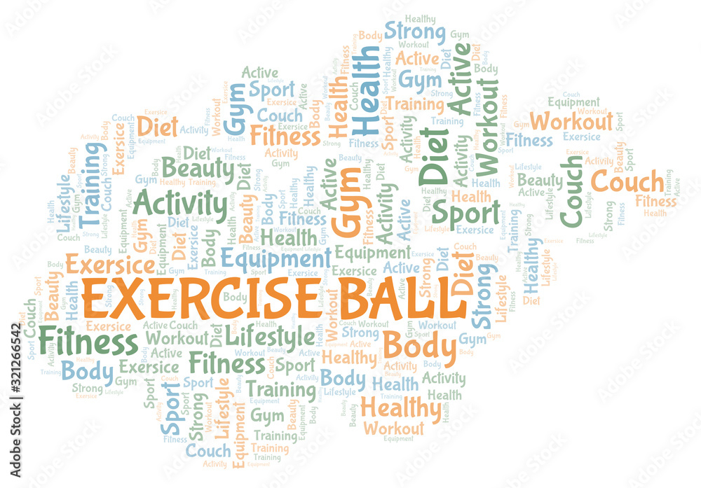 Fototapeta premium Exercise Ball word cloud.