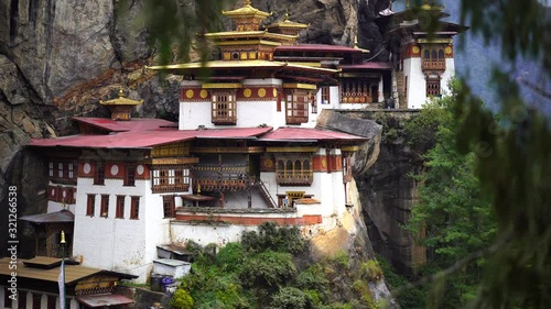 Tiger Nest Paro Taktsangat summer day in Upper Paro Valley Himalyas Bhutan