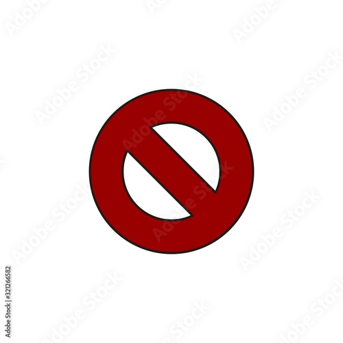 Illustration abstract stop or not allowed dark red sign forbidden hazard icon logo vector