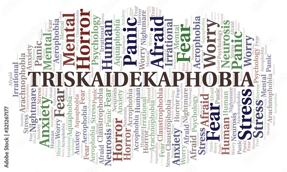Fototapeta premium Triskaidekaphobia word cloud.