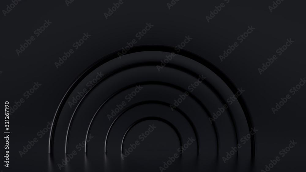 Fototapeta premium Elegant metal background with pedestal, podium and studio. 3d illustration, 3d rendering.