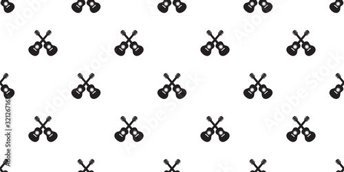 guitar seamless pattern vector bass ukulele icon logo symbol music scarf isolated repeat wallpaper tile background graphic cartoon illustration doodle design © CNuisin