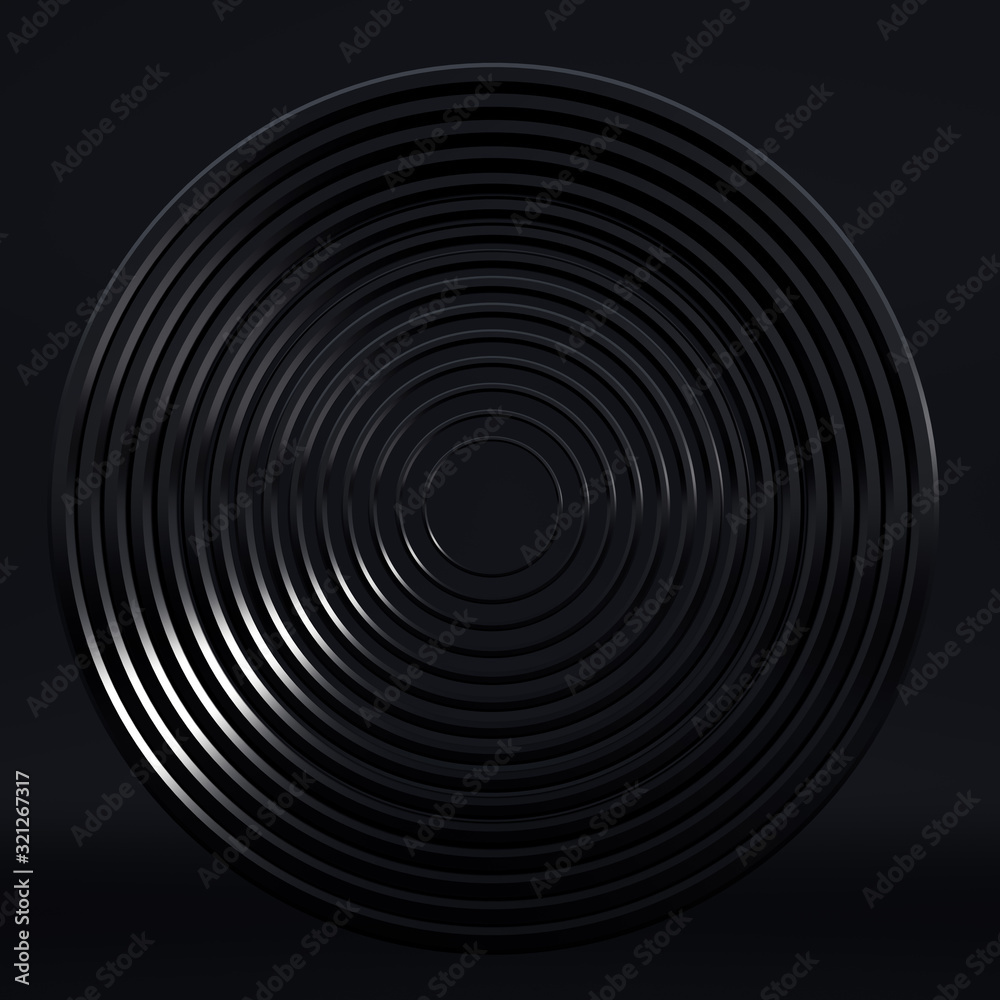 Obraz premium Elegant metal background with pedestal, podium and studio. 3d illustration, 3d rendering.