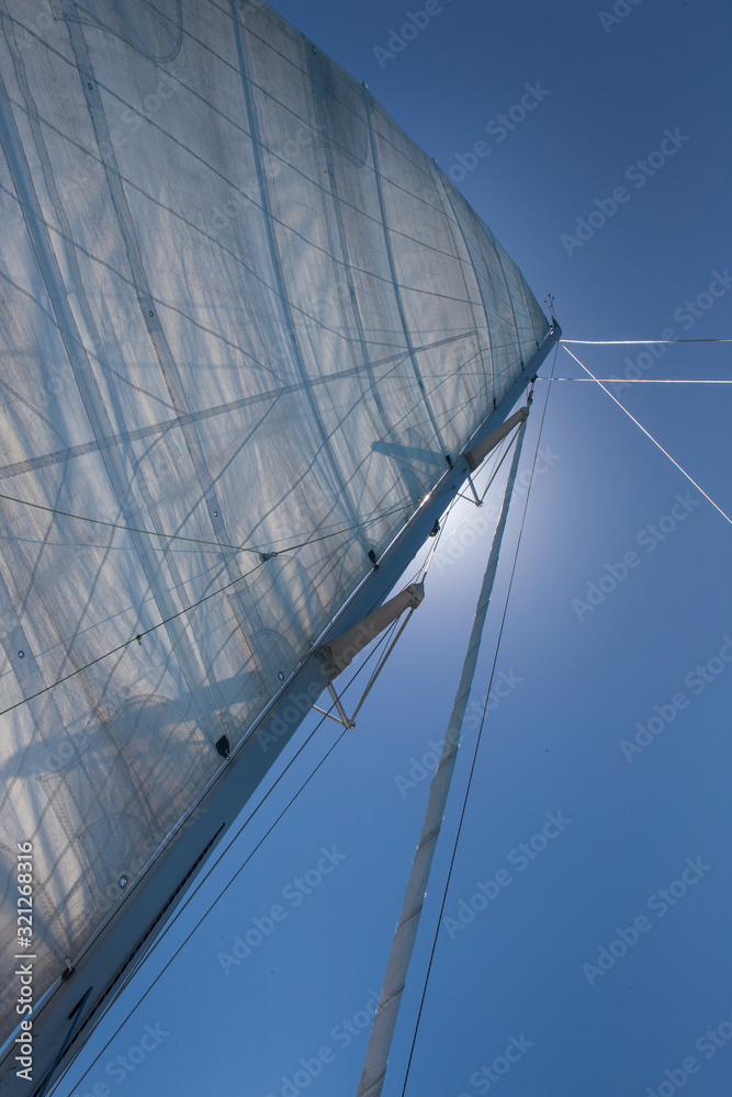 Sailing at Abel Tasman national Park. Coast New Zealand. At sea sailing Sailing at Abel Tasman national Park. Coast New Zealand. At sea sailing