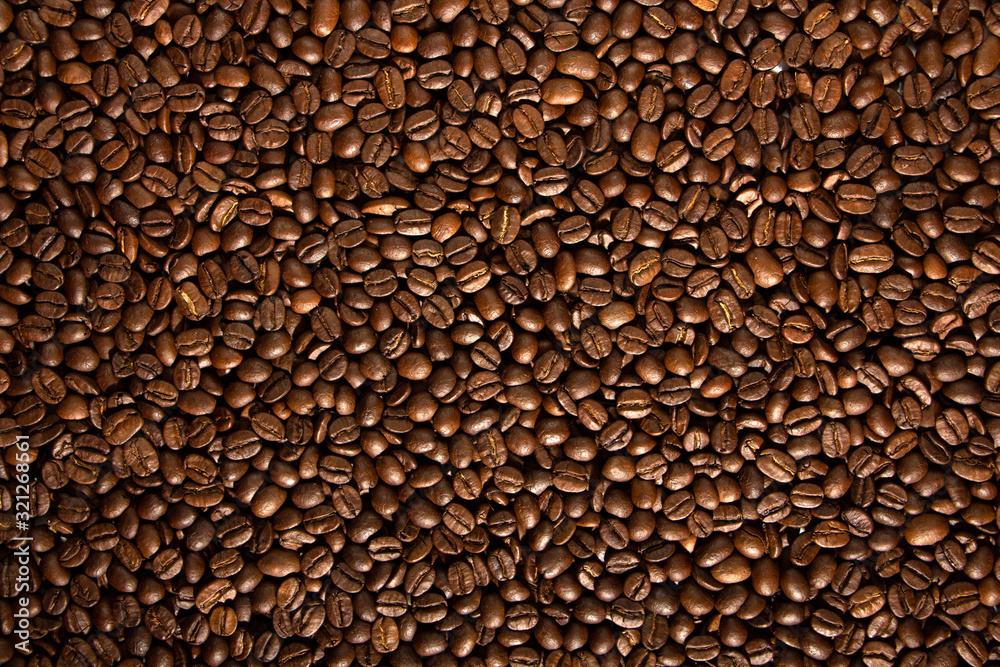 Texture of coffee seeds, selective focus, close-up Texture of coffee seeds, selective focus, close-up