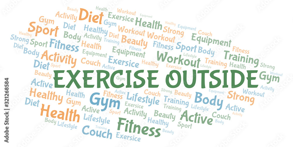 Fototapeta premium Exercise Outside word cloud.