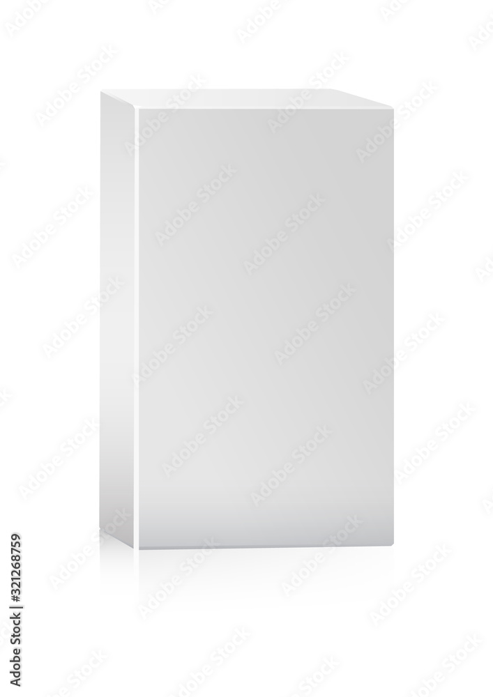 White paper pack for milk, juice, and other, on white background White paper pack for milk, juice, and other, on white background