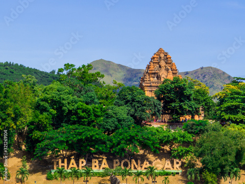 View of the Thap Ba Ponagar (or Ponagar Towers) in Nha Trang, Vietnam photo