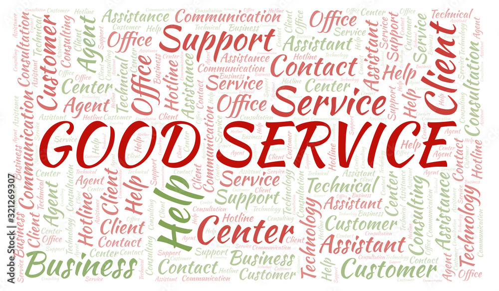 Good Service word cloud.