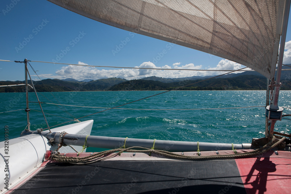Sailing at Abel Tasman National Park. Sailing. New Zealand