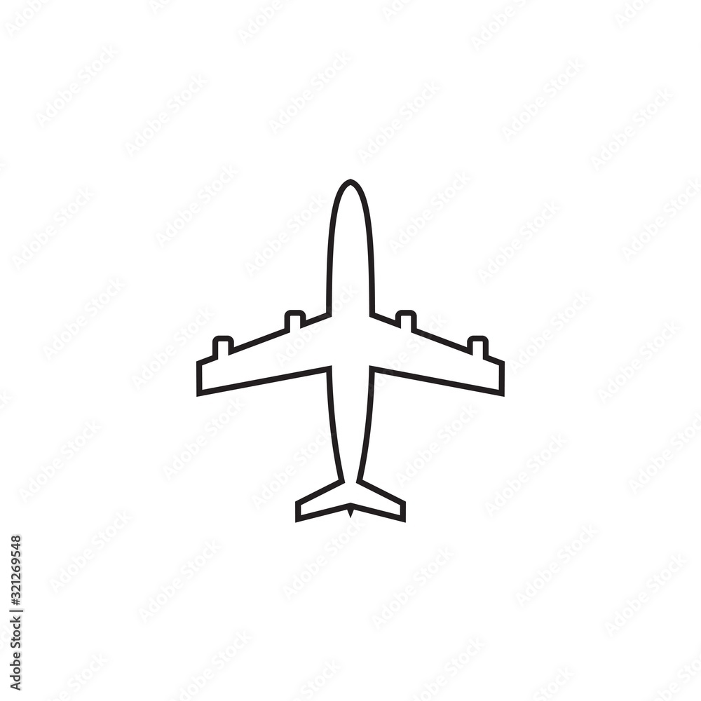 Modern silhouette airplane logo vector icon ilustration