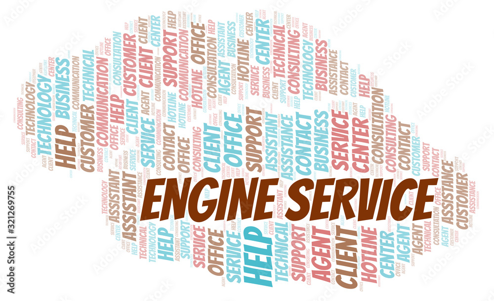 Fototapeta premium Engine Service word cloud.