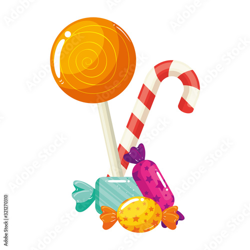 set of candies isolated icon vector illustration design