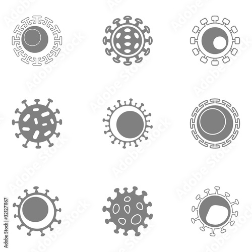 vector icons set with Coronavirus