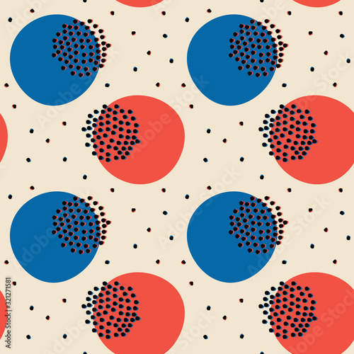 The seamless colorful pattern with berries in scandinavian style. Hand drawn overlapping background for your design. Textile, blog decoration, banner, poster, wrapping paper.