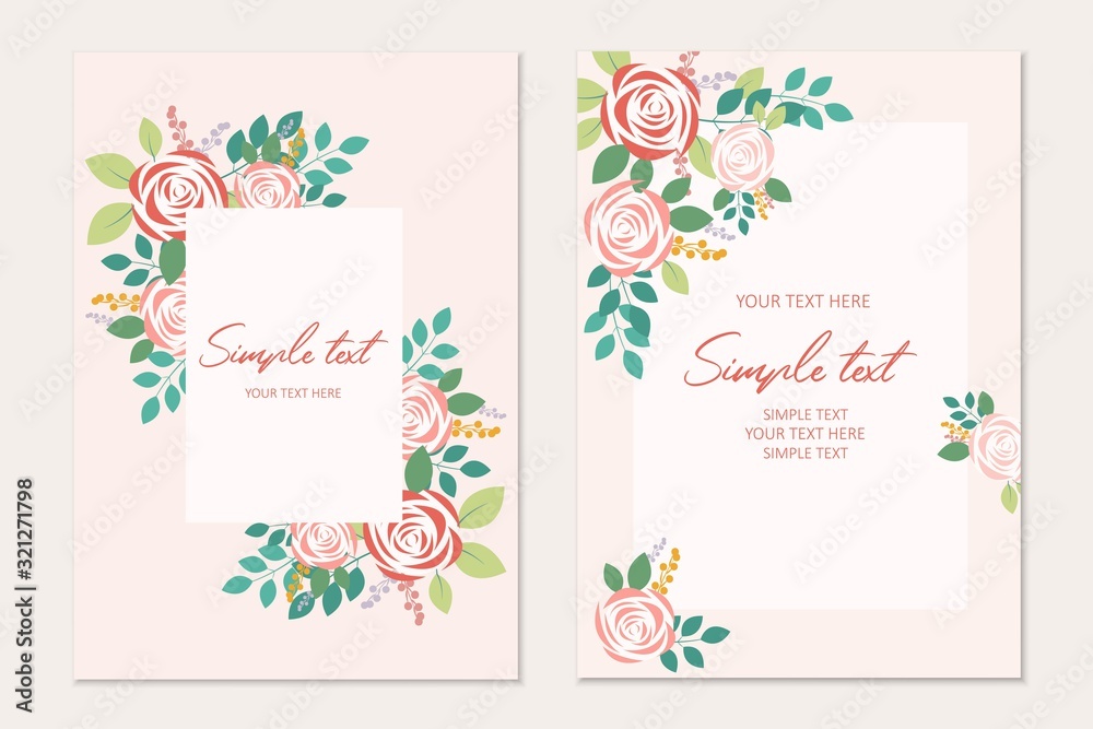 botanical card template. Invitation cards