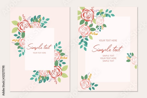 botanical card template. Invitation cards