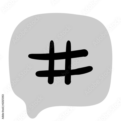 Hashtag sign icon Vector illustration on white bacground