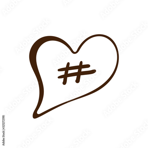 Hashtag sign icon Vector illustration on white bacground