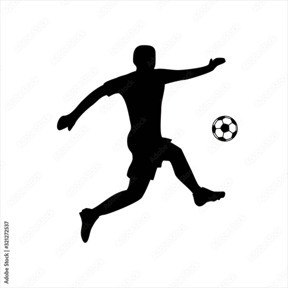 Modern silhouette people playing football sport logo vector design illustration