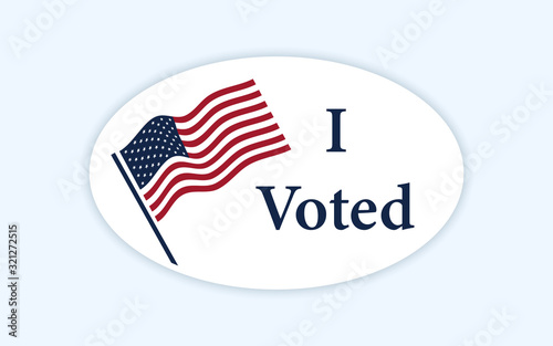 I voted sticker with us american flag.