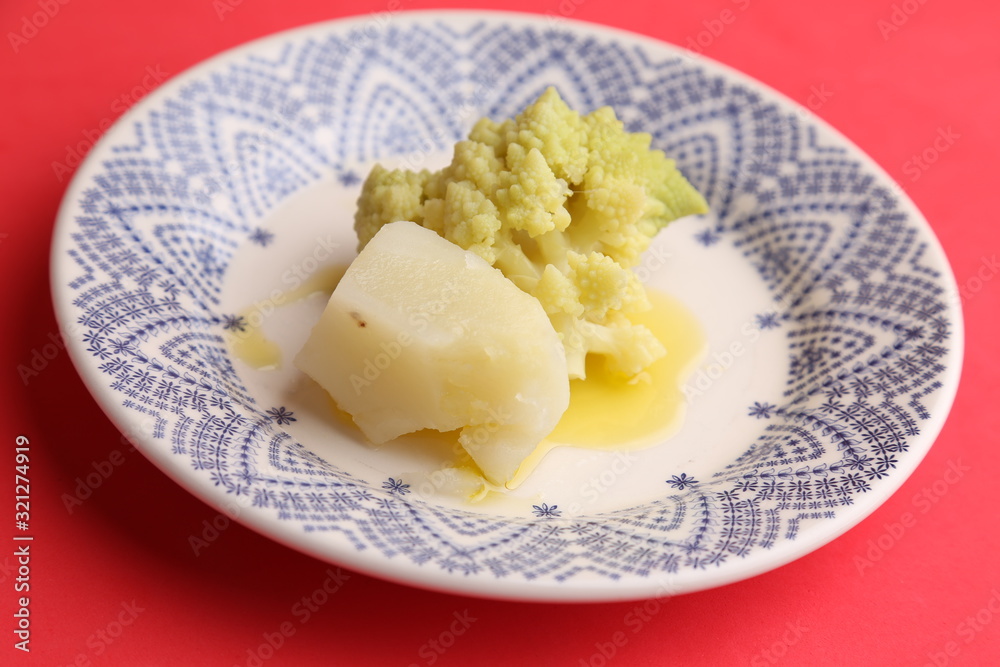 romanesco vegetable dish in color background romanesco vegetable dish in color background