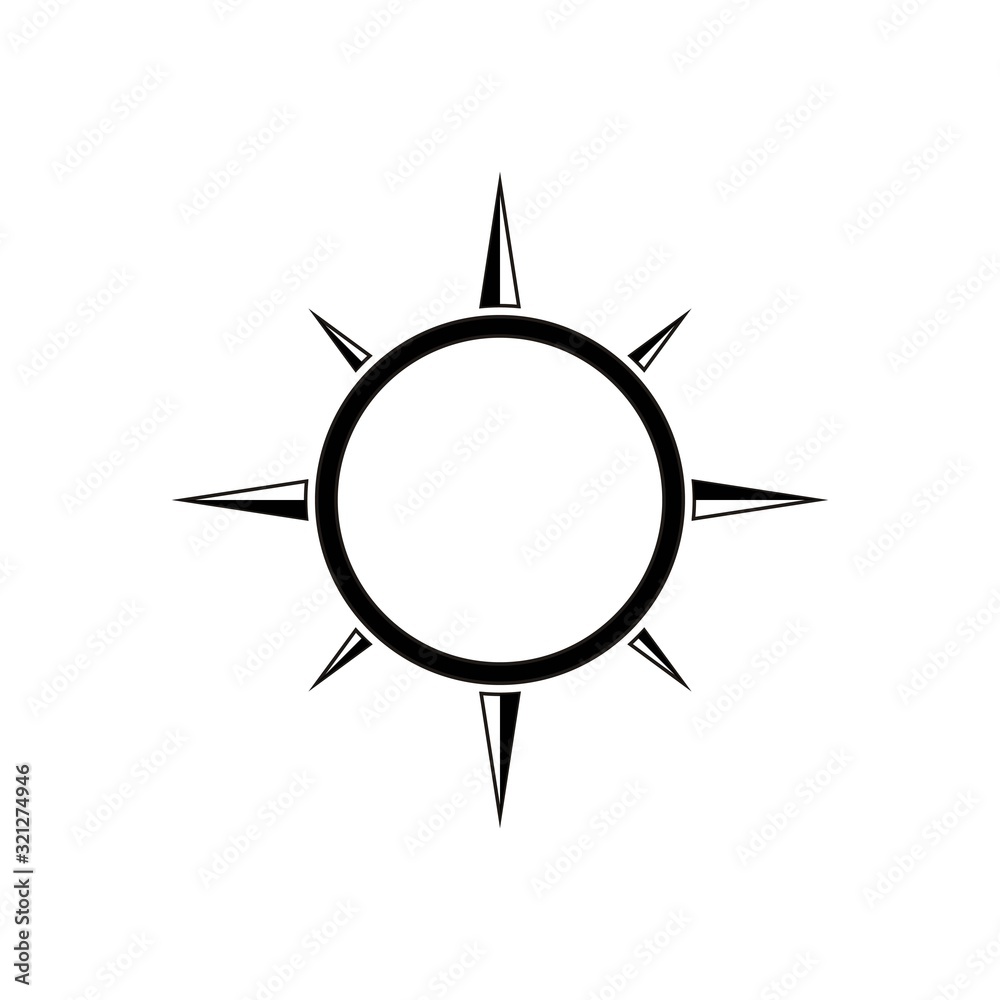 Silhouette compass logo vector design illustration