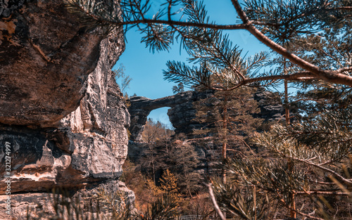 Wanderung Edmunsklamm zum Pebischtor in der Böhmischen Schweiz photo