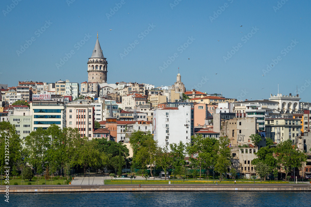 Istanbul, Turkey. Karakoy area and Galata Tower