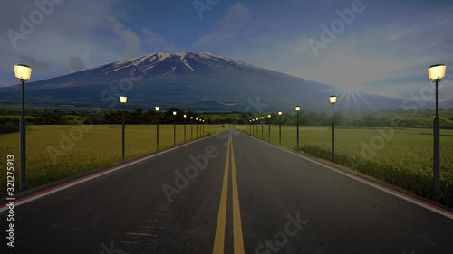 3d rendering of the road to beautiful place