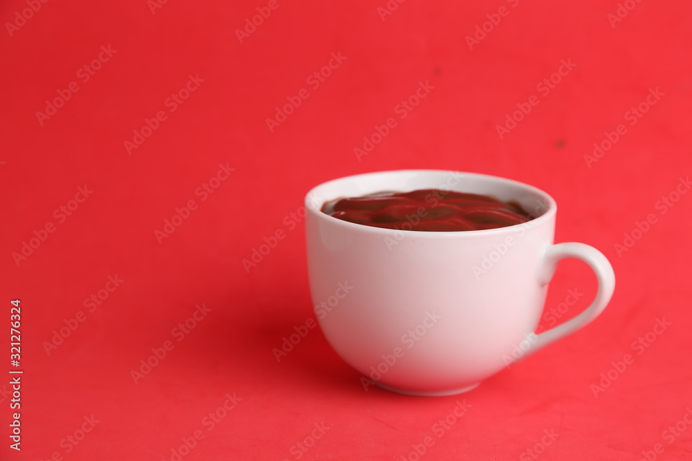 white cup of delicious chocolate white cup of delicious chocolate
