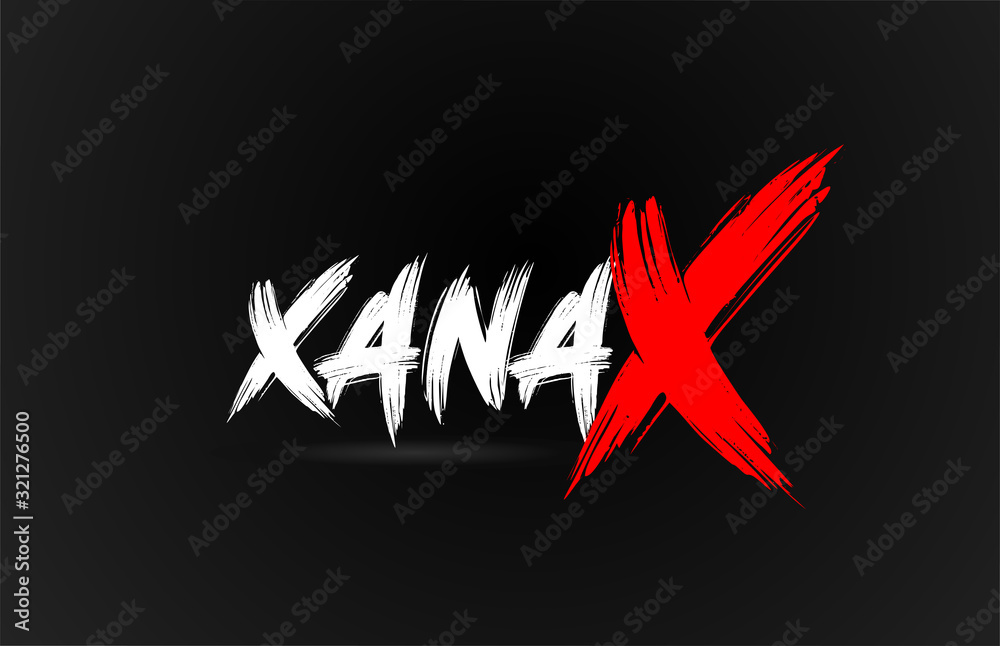 red white black xanax grunge brush stroke word text for typography logo design red white black xanax grunge brush stroke word text for typography logo design