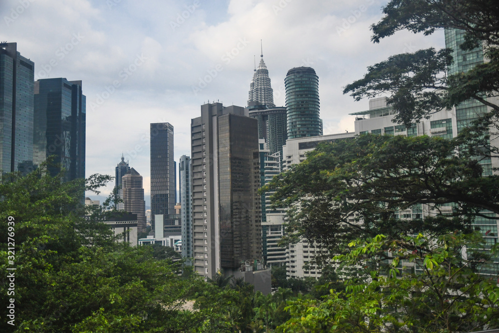 Skyline Kuala Lumpur from Menara communication tower area. Malaysia