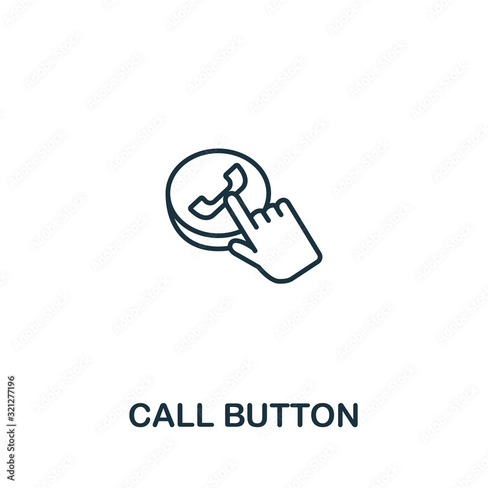 Call Buttom icon from elderly care collection. Simple line element Call Buttom symbol for templates, web design and infographics Call Buttom icon from elderly care collection. Simple line element Call Buttom symbol for templates, web design and infographics