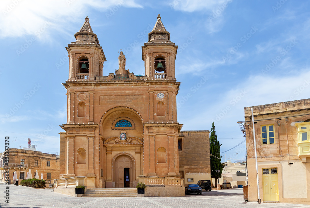 The view of the parish church of Our Lady of Pompei, Malta