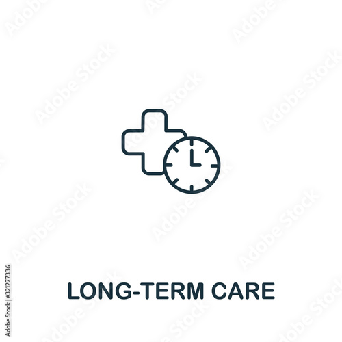 Long-Term Care icon from elderly care collection. Simple line element Long-Term Care symbol for templates, web design and infographics