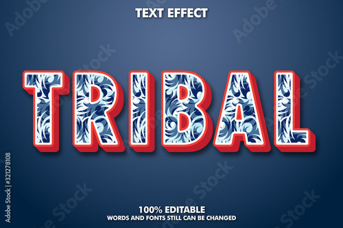 3D extrude text effect with tribal pattern