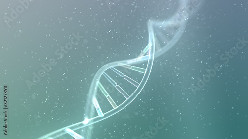DNA Strand Helix Genome Medical Science 3D illustration background