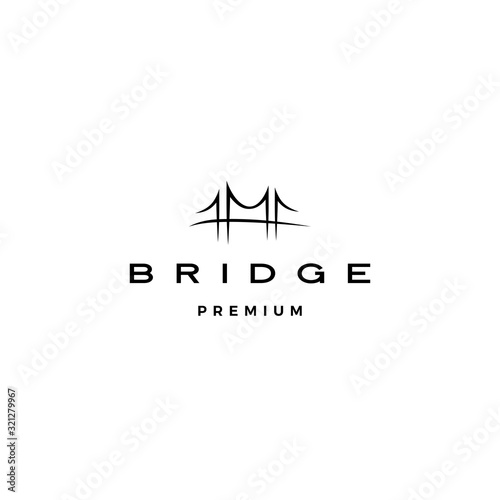 bridge logo vector icon illustration line outline monoline