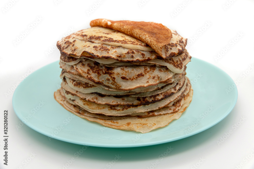 fresh homemade blinis top view isolated on white background fresh homemade blinis top view isolated on white background