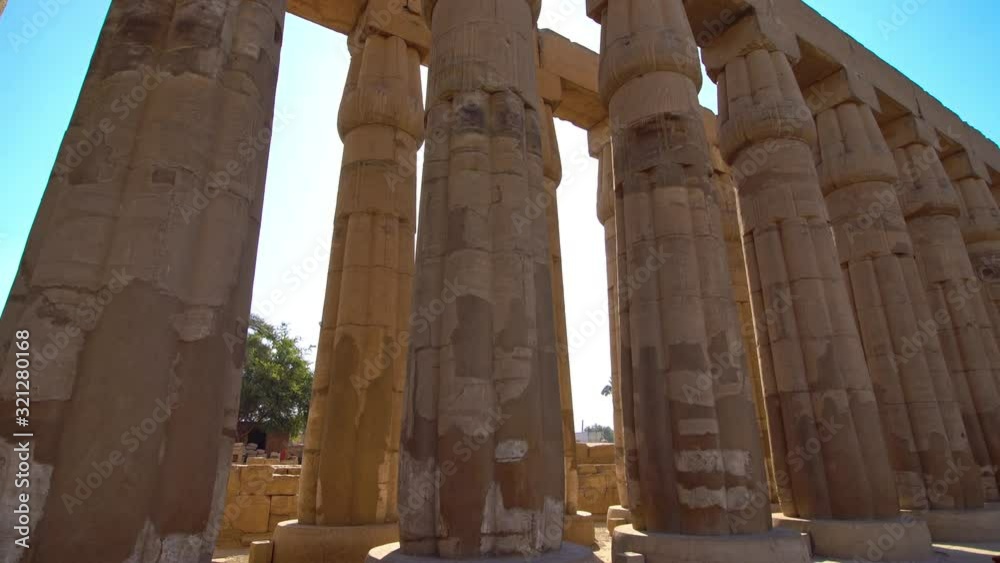 Luxor Temple in Luxor, ancient Thebes, Egypt. Luxor Temple is a large Ancient Egyptian temple complex located on the east bank of the Nile River and was constructed approximately 1400 BCE. Luxor Temple in Luxor, ancient Thebes, Egypt. Luxor Temple is a large Ancient Egyptian temple complex located on the east bank of the Nile River and was constructed approximately 1400 BCE.