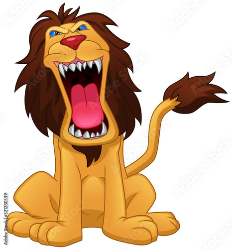 cute lion cartoon on a white background