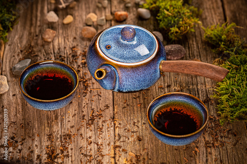 Chinese blue tea pot