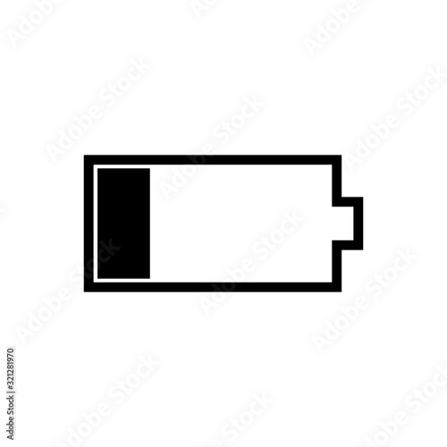 Battery outline icon isolated. Symbol, logo illustration for mobile concept and web design.