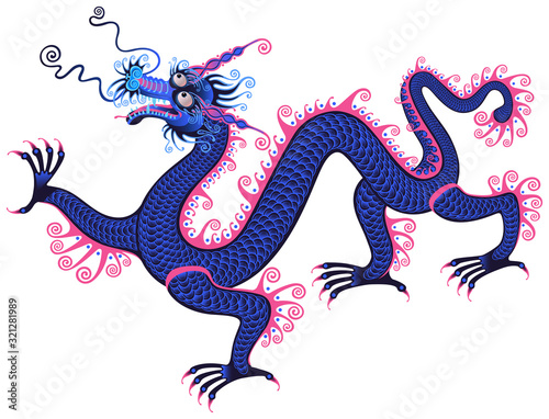 Chinese dragon. Image stylized as a culture of China. Vector graphics