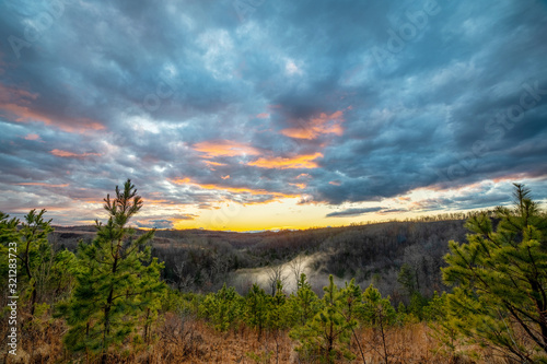 Sunset and Dark Clouds 
