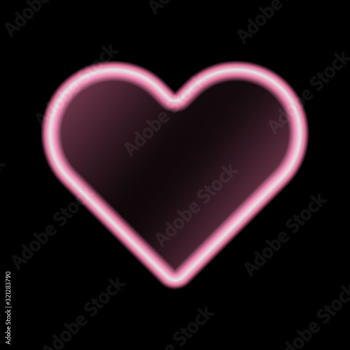 pink heart neon glowing vector
