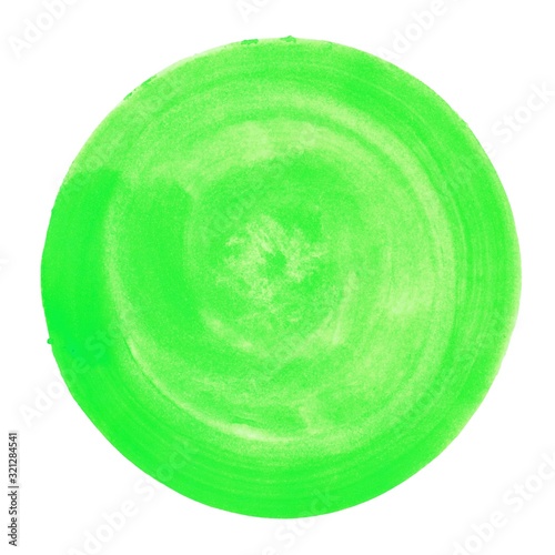 Gemalter Pinsel Wasserfarbe Kreis in grün