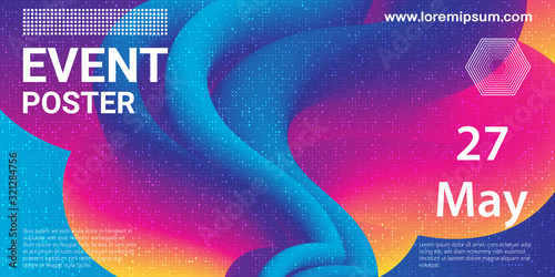 Event poster. Party background. Fluid flow.Vector