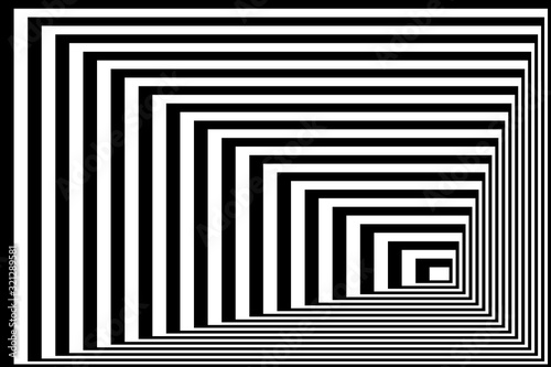 Vector abstract illustration of geometric pattern. Trendy background in op art style, optical illusion.